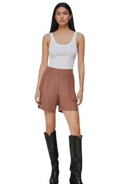 Aritzia Wilfred The Effortless Linen Short In Mocha Sorbet Size 0